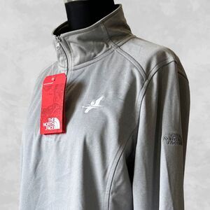 The North Face Women's Tech 1/4 Zip Lt Grey Fleece Top Large - Ducks Embroidery